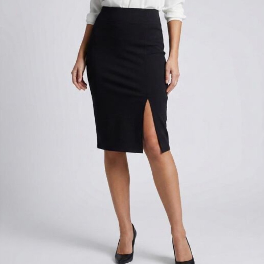 Worthington Black Knit Pencil Skirt Minimalist Chic - Women’s M